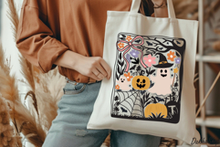 Retro Boho Floral Halloween SVG Spooky Ghost SVG Pumpkin PNG Product Image 7