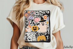 Retro Boho Floral Halloween SVG Spooky Ghost SVG Pumpkin PNG Product Image 5