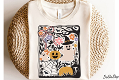 Retro Boho Floral Halloween SVG Spooky Ghost SVG Pumpkin PNG Product Image 4