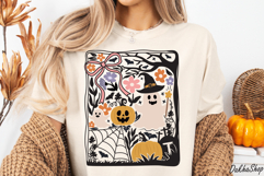 Retro Boho Floral Halloween SVG Spooky Ghost SVG Pumpkin PNG Product Image 3