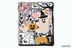 Retro Boho Floral Halloween SVG Spooky Ghost SVG Pumpkin PNG Product Image 2