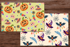 48 hand-drawn boho Halloween clipart PNGs — pumpkins, skulls, rainbows, witch hats. Perfect for sublimation, stickers, crafts, and print projects.