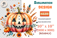 High-resolution boho Halloween pumpkin clipart PNG with feathers &amp; flowers. Perfect for sublimation, invites &amp; crafts.