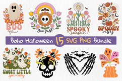 Boho Halloween SVG PNG Bundle | Spooky Halloween Clipart PNG Product Image 1
