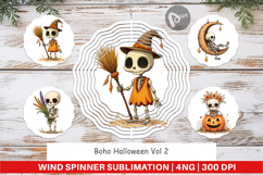 Wind Spinner Boho Skeleton Halloween Product Image 1