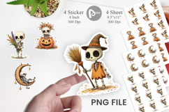 Boho Skeleton Halloween Sticker Product Image 1