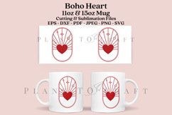 Boho Heart Valentine coffee glass wrap svg glass mug svg presized for 11oz and 15oz glass ready to cut and sublimation files