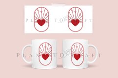 Boho Heart Valentine coffee glass wrap svg glass mug svg presized for 11oz and 15oz glass ready to cut and sublimation files