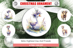 Boho Highland Cow Ornament Product Image 1