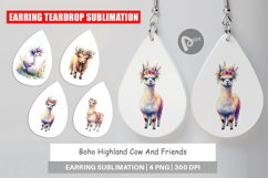 Boho Highland Cow Earring Product Image 1