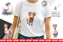 Boho Highland Cow Sublimation Product Image 1