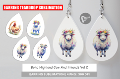 Boho Highland Cow Earring Product Image 1