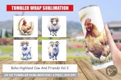 Boho Highland Cow Tumbler Product Image 1