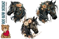 Boho Black Horse Clipart Product Image 1