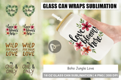 Boho Jungle Valentine Glass Can Product Image 1