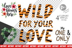 Boho Jungle Valentine Clipart Product Image 1