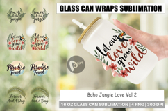 Boho Jungle Valentine Glass Can Product Image 1