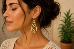 Boho Leaf Earrings Laser Cut SVG Product Image 2