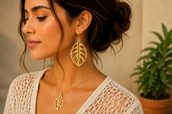 Boho Leaf Earrings Laser Cut SVG Product Image 3