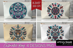 Boho Animal Cosmetic Bag - Mandala Makeup Bag PNG Product Image 1