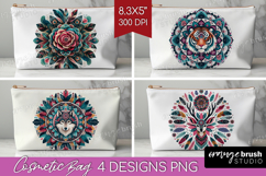 Boho Animal Cosmetic Bag - Mandala Makeup Bag PNG Product Image 1