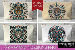 Boho Animal Cosmetic Bag - Mandala Makeup Bag PNG Product Image 1