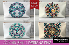 Boho Animal Cosmetic Bag - Mandala Makeup Bag PNG Product Image 1