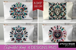 Boho Animal Cosmetic Bag - Mandala Makeup Bag PNG Product Image 1