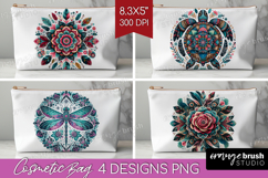 Boho Animal Cosmetic Bag - Mandala Makeup Bag PNG Product Image 1