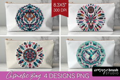 Boho Animal Cosmetic Bag - Mandala Makeup Bag PNG Product Image 1