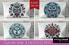 Boho Animal Cosmetic Bag - Mandala Makeup Bag PNG Product Image 1