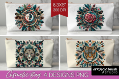 Boho Animal Cosmetic Bag - Mandala Makeup Bag PNG Product Image 1