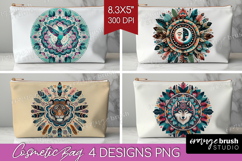 Boho Animal Cosmetic Bag - Mandala Makeup Bag PNG Product Image 1