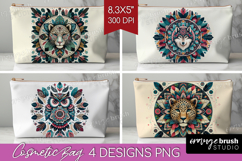Boho Animal Cosmetic Bag - Mandala Makeup Bag PNG Product Image 1
