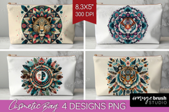 Boho Animal Cosmetic Bag - Mandala Makeup Bag PNG Product Image 1