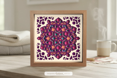 Boho Mandala Home Decor Layered Shadow Box Product Image 1