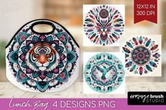 Boho Animal Lunch Bag - Mandala Lunch Bug PNG Sublimation Product Image 1