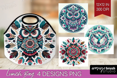 Boho Animal Lunch Bag - Mandala Lunch Bug PNG Sublimation Product Image 1