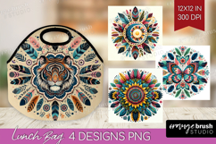Boho Animal Lunch Bag - Mandala Lunch Bug PNG Sublimation Product Image 1