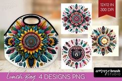 Boho Animal Lunch Bag - Mandala Lunch Bug PNG Sublimation Product Image 1