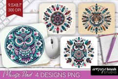 Boho Animal Mouse Pad Sublimation - Mandala Mousepad PNG Product Image 1