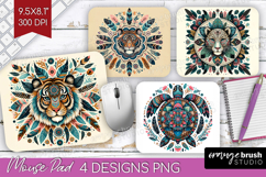 Boho Animal Mouse Pad Sublimation - Mandala Mousepad PNG Product Image 1