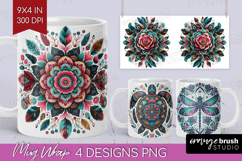 Boho Animal Mug Wrap - Mandala Mug PNG Sublimation Product Image 1