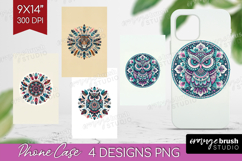 Boho Animal Phone Case PNG - Mandala Case PNG Sublimation Product Image 1