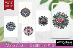 Boho Animal Phone Case PNG - Mandala Case PNG Sublimation Product Image 1