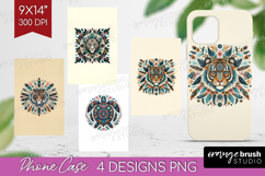 Boho Animal Phone Case PNG - Mandala Case PNG Sublimation Product Image 1