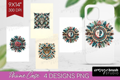 Boho Animal Phone Case PNG - Mandala Case PNG Sublimation Product Image 1