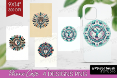 Boho Animal Phone Case PNG - Mandala Case PNG Sublimation Product Image 1