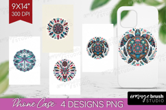 Boho Animal Phone Case PNG - Mandala Case PNG Sublimation Product Image 1
