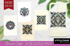 Boho Animal Phone Case PNG - Mandala Case PNG Sublimation Product Image 1